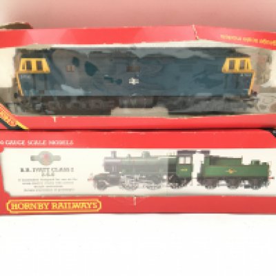 2 X Boxed Hornby 00 Gauge Locos. A B.R. Ivatt Class 2 2-6-0 and a Diesel Loco.No Reserve.