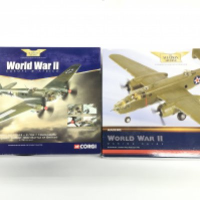 2 X Boxed Corgi Aviation Archive Models. A B-25 Mitchell #AA35302 And A Heinkel HE 11H-3 #AA33701. 1/72 Scale. No Reserve. (2).