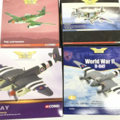 4 X Boxed Corgi Aviation Archive Diecast Aircraft. Including 3 Mosquitos And A ME262A. All 1/72 Scale. No Reserve.(4).