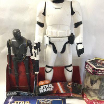 A Small Collection of Various Star Wars Toys Including a Boxed Interactive Yoda. No Reserve.