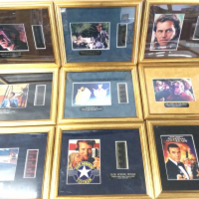 A Collection of Various Framed Movie Film Cells Including NeverSay Never Again. Indiana Jones. Lord Of The Rings. Disney Etc.