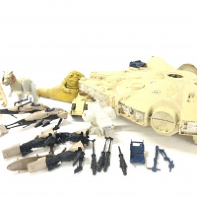 A Collection of Playworn Vintage Star Wars Ships etc. ideal for Pare Parts Etc.(2). No Reserve.