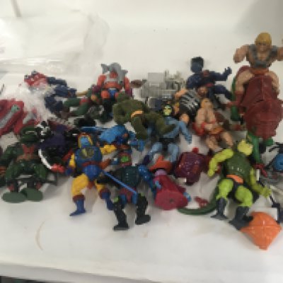 A collection of Masters of the Universe figures with some accessories including dragon rider. No reserve