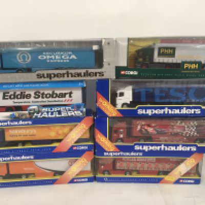 A collection of 8 boxed Corgi diecast Superhaulers and similar. No reserve.