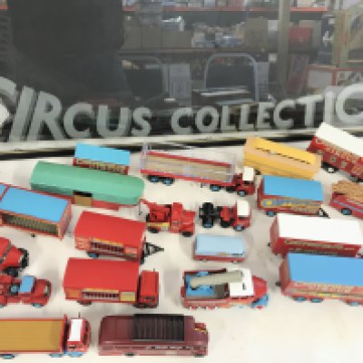 A Collection of Corgi Classic Chipperfields Circus Vehicles and Display Case.
