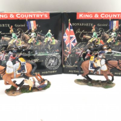 2 Boxed King And Country Mounted Napoleonics. Falling off Horse And Charging Sword.(2).