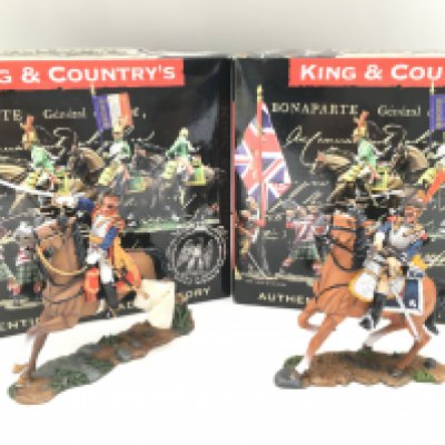 2 Boxed King And Country Mounted Napoleonics.A Cuirassier General and cuirassier Firing Pistol.
