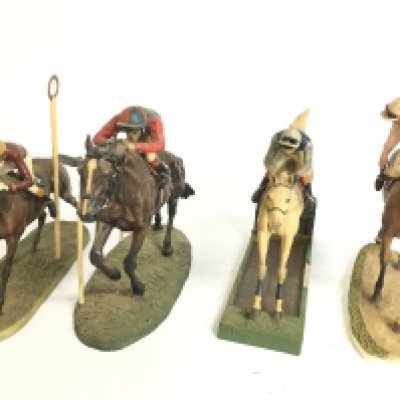 Race horse figures including a Hamilton collection figure, On Parade sculptured by David Geetry. This lot cannot be posted