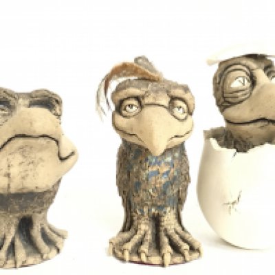 John & Jan Mullin Bird figures. Tallest 16cm This lot cannot be posted