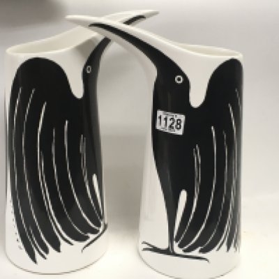 A pair of Pascal Mourgue designed &lsquo;Les Oiseaux&rsquo; vases, Approx height 34cm. Shipping category D