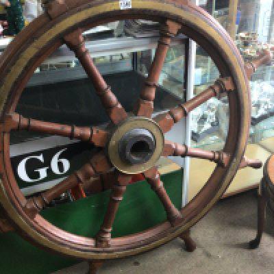A large Genuine 19th Century ships wheel believed to be from a ship made in the West Country.128cm