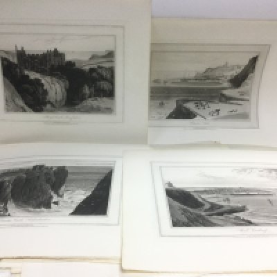 A collection of 16 monochrome prints of Scottish coastal views. Shipping category B.