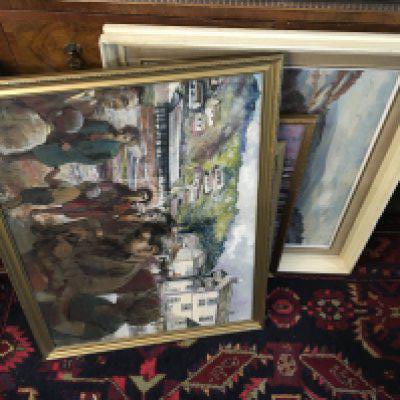 A collection of Framed watercolours of various rural views, street scenes etc including artists Edward Vincent Forrest (1918-2002), EHG Ander etc. This lot cannot be posted