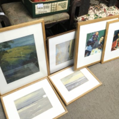 A collection of pictures including watercolours by C.Hodgkin, W.Lawson and other artists