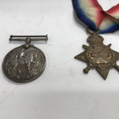 Two WWI medal awarded to 7598 Pte T.H.Griffiths. 2/CAN:INF:.