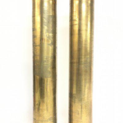 A pair of German WW1 shell cases dated 1915. Polte Macdeburg. 65.5cm long diameter 13cm approximately