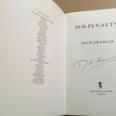 A Dick Francis book- 10Lb Penalty, signed Dick Francis