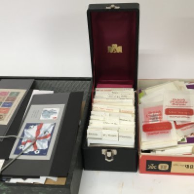 A good collection of unused British Decimal Pictorial stamps British Philatelic Bureau stamps and a small filed box of unused British Commonwealth and Chanel Island Stamps.( Four boxes)