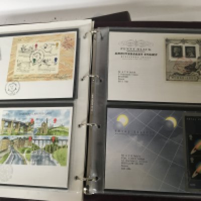 Four Albums containing Stamp presentation packs unused stamp books and some first day covers.