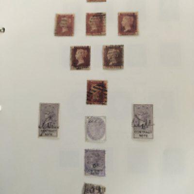Two albums containing British stamps from Queen Victoria to Elizabeth II used and unused lots of gaps in the albums.