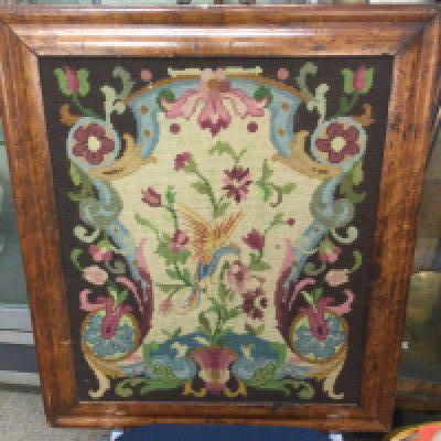 A Victorian framed tapestry in a maple frame, dimensions 55x65
