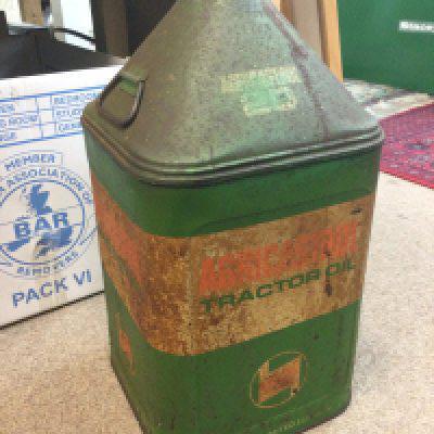 A vintage pyramid 5 gallon oil drum Agricastrol Tractor oil