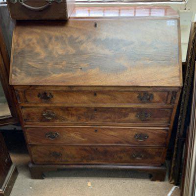 A George III Bureau Fall Front Over Four Long Graduated Drawers, 91cm x 107cm