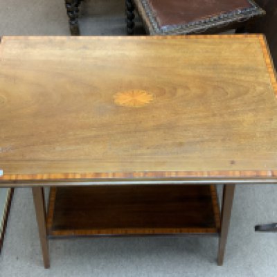A small Edwardian inlaid side table 68cm x 42cm. NO RESERVE