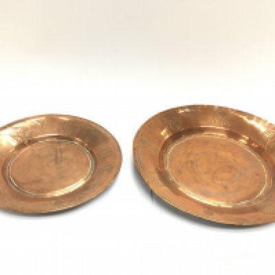 Two 19th century copper bowls. 29cm diameter larger one and 23cm diameter Postage B. NO RESERVE