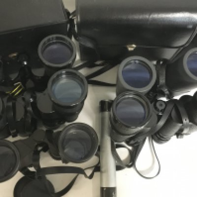 Binoculars including Swallows 8x50mm, Hans Weiss 10x50 wide angle, Prinz 10x50, Miranda 10x50. This lot cannot be posted. NO RESERVE
