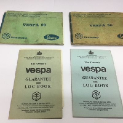 Four vintage Vespa manuals. Shipping category A. NO RESERVE