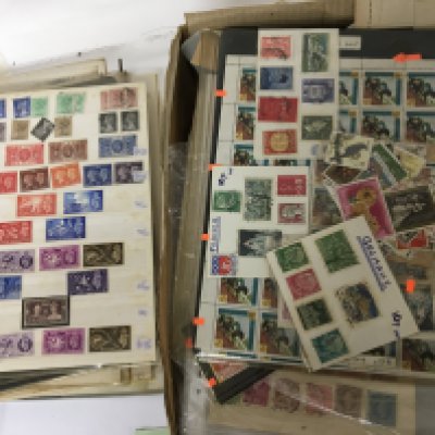 A collection of stamps mainly second half of the 20th century including a collection of cards with well presented unused Elizabeth II stamps and many others. NO RESERVE