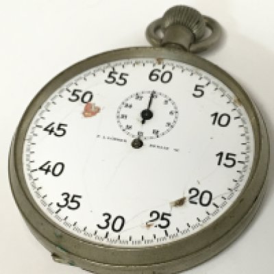 A German Military stop watch, F.L. LOBNER BERLIN. Property of property of the company Blohm & Voss shipbuilding and engineering. This lot cannot be posted. NO RESERVE