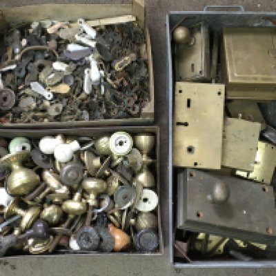 A large collection of door handles and other oddments.