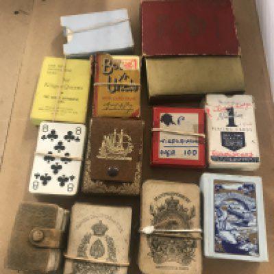 A collection of playing cards including early examples