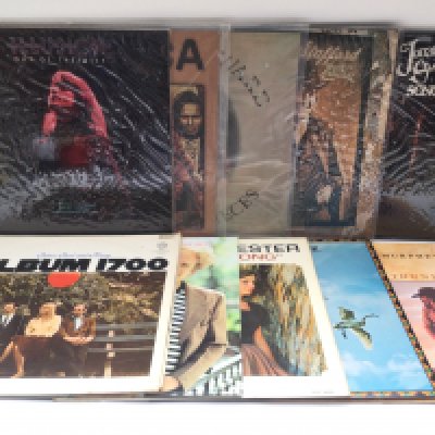 Ten folk rock LPs by various artists including Michael Murphey, Jonathan Swift, Jim Stafford and others.