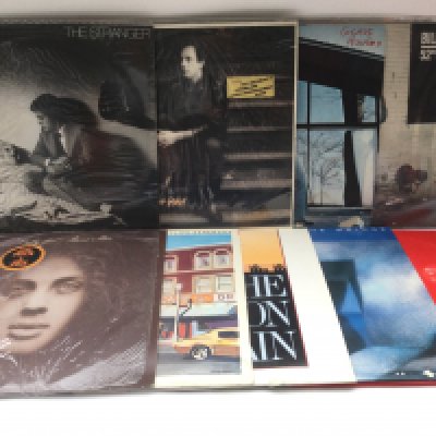Nine Billy Joel LPs including 'Piano Man', '52nd Street' and others.