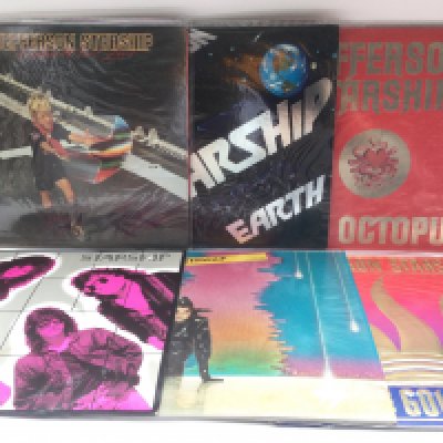 Six LPs by Jefferson Starship comprising 'Red Octopus', 'Freedom At Point Zero' and others.
