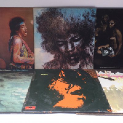 Six blues rock LPs comprising a red/plum Atlantic label 'Led Zeppelin II', 'Taste', 'Electric Ladyland' and others.