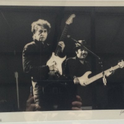 A framed and glazed limited edition print of Bob Dylan by acclaimed music photographer Jill Furmanovsky, signed and hand numbered 6/30. Approx 59.5cm x 49.5cm. Comes with a 1971 edition of 'Tarantula' by Bob Dylan, Granada Publishing Ltd (2).