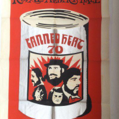 An original 1970 concert poster for Canned Heat purchased by the vendor at their Royal Albert Hall performance on Friday, 30th January 1970. Approx 76cm x 51cm. Folded with pin holes.