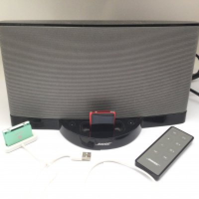 A Bose Sound dock series 2 system, headphones and other items.
