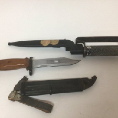 A German Kalashnikov East German bayonet numbered 1946/4 and a South African bayonet (2)