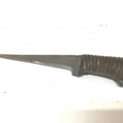 A rare 19th century old Persia or Afghan Kabz dagger with a horn handle and steel blade. Length 33cm