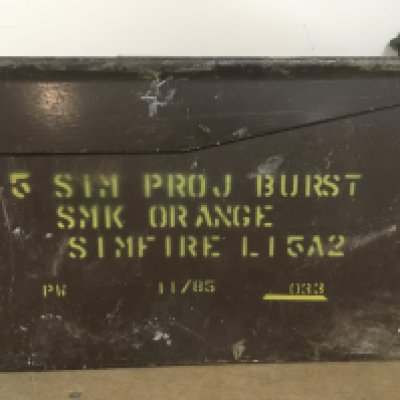 An ammunition box , dimensions 28x15x18cm . Postage category C