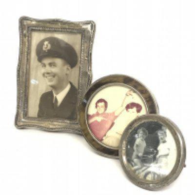 Three silver Hallmarked photo frames. This not cannot be posted