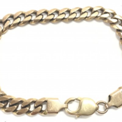 A 9 carat gold curb bracelet, 33.3g. Postage category A