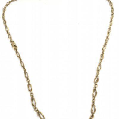 A 9 carat gold chain, 15.7g. 30cm long approximately. Postage category A