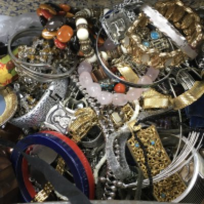 A collection of costume jewellery including bracelets, pendants, necklaces etc. Postage category c