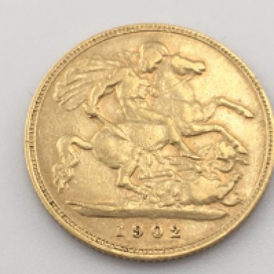 A 1902 half sovereign. Postage cat A.